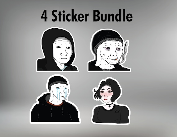 Doomer Wojak Meme Sticker Bundle | Meme Sticker | Vinyl | Various Sizes