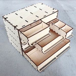 Kunst en Ambachten Organisatie Compartiment Box. Laser gesneden bestand svg dxf, laser plannen, cnc patronen, cdr bestanden, laser gesneden plannen, cnc vector bestanden