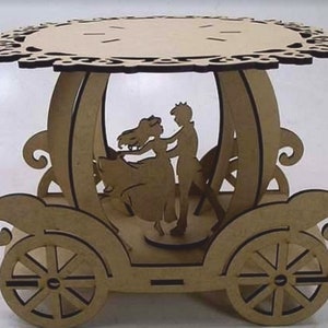 Carrozza nuziale. Laser cut vector svg dxf, modello di taglio laser, legno cnc, compensato, cdr, file vettoriale cnc, glowforge, file di taglio del modello, taglio