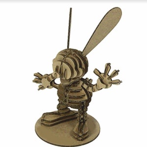 Oswald der Glückskaninchen. Lasercut svg dxf, CNC, Holzpuzzle, Lasercut Download, Vektor für Laser, CNC Cut Vektor, Vektorplan, Laserdatei