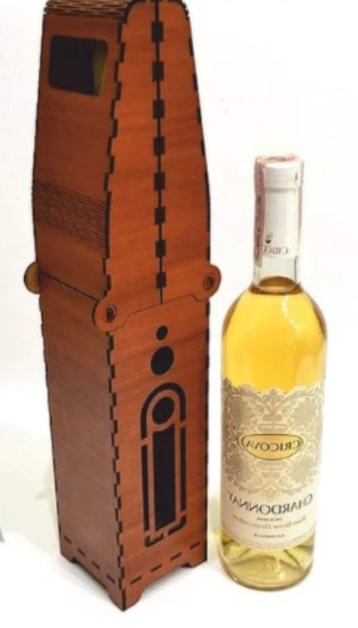 Wine Bottle Box. Vector Model Svg Dxf Cnc Vector Cnc File Etsy Australia