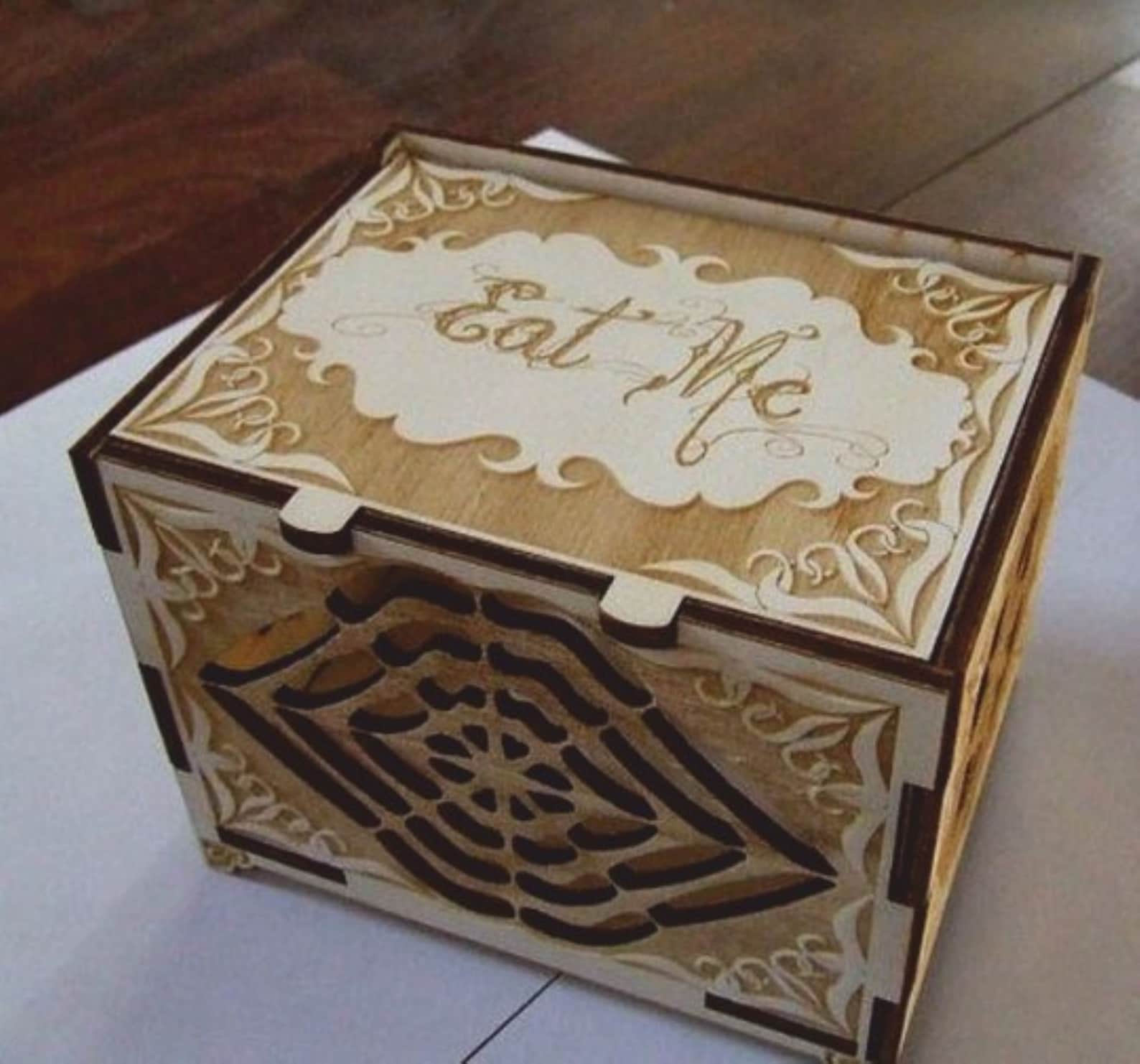 Wooden Box With Hinged Lid. Laser Cut Files Svg Dxf, Ai, Eps Laser Cut ...