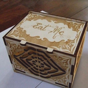 Wooden Box with Hinged Lid. Laser cut files svg dxf, ai, eps laser cut file, laser vector, laser cut model, plywood project, cdr vector file