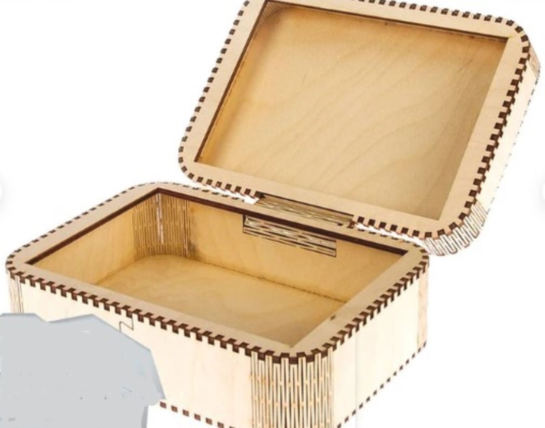 Hinged Box. Laser Cut File Svg Dxf,cdr Eps Ai Cnc, Wooden Puzzle, Laser