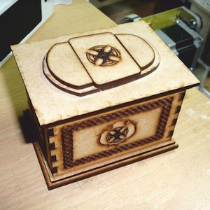 Cofanetto giapponese. File del tesoro tagliati al laser svg dxf, file lasercut, vettore laser, file taglio laser, modello taglio laser, compensato, cdr, file vettoriale
