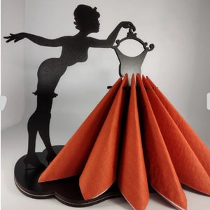 Mädchen Serviettenhalter. Laser cut svg, dxf, cdr, eps cnc, Holzpuzzle, Datei CNC, Laser Vektor Designs, Vektor Laser, CNC Cut Dateien, ai Vektor