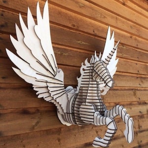 Pegasus. Laser cut file svg, dxf, laser cut wood cnc router files, cnc router, files for cnc, lasercut project, templates cut plan, cnc file
