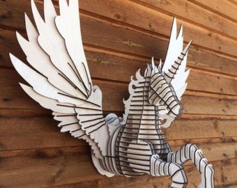Pegasus. Laser cut file svg, dxf, laser cut wood cnc router files, cnc router, files for cnc, lasercut project, templates cut plan, cnc file