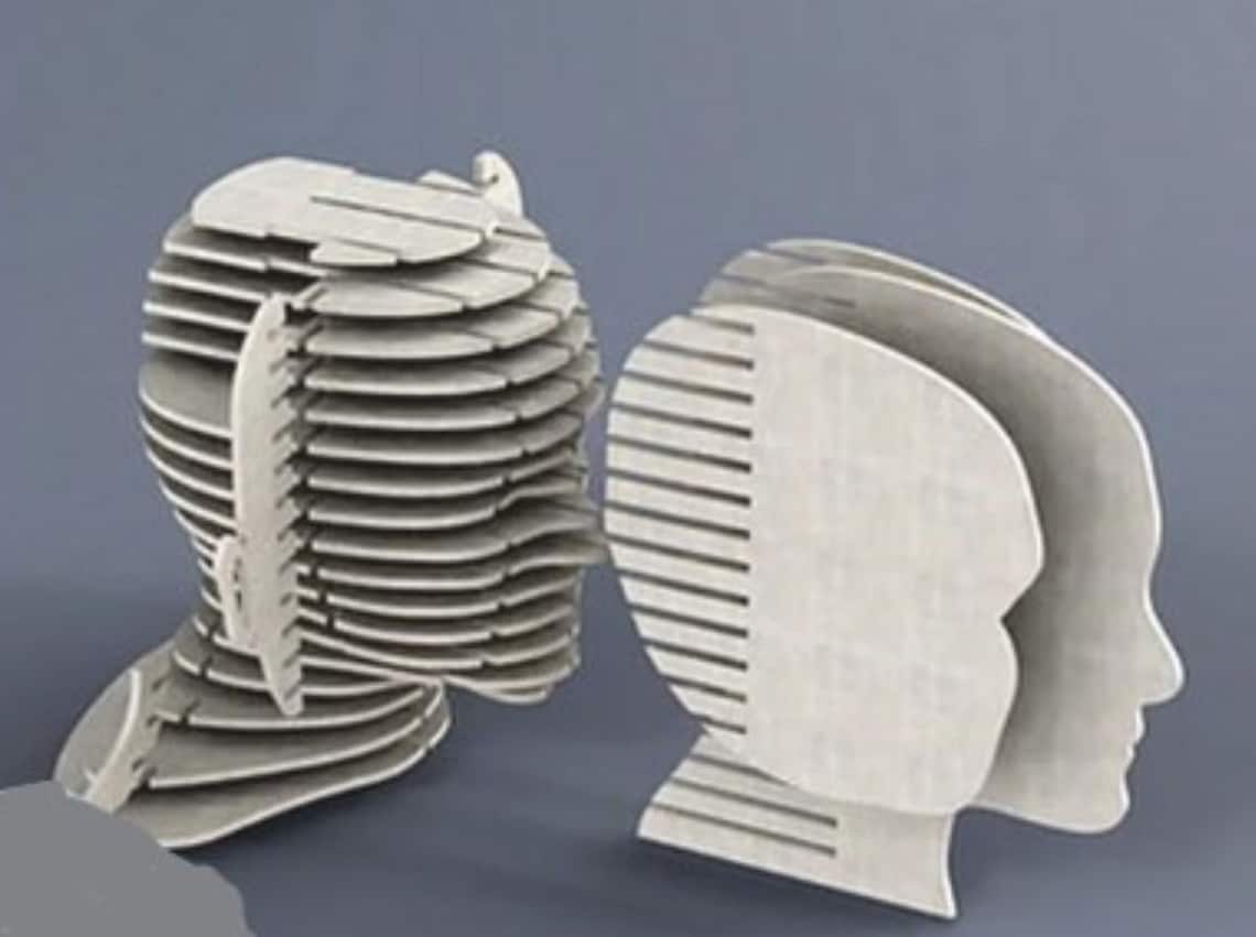 The Human Head. Laser Cut Vector Svg Dxf Cnc Router Files - Etsy Canada