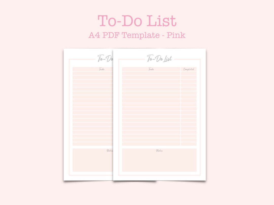 To-do List Planner Template, A4 PDF Digital Download - Etsy
