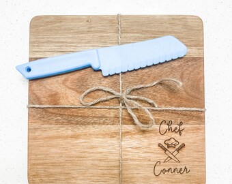 Tabla de cortar infantil personalizada, apta para niños, juego de cocina seguro para niños, tabla de cortar en miniatura, utensilios de cocina para niños