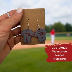 Baseball Mom Earrings • Custom Sports Earrings • Game Day Jewelry With Numbers • Baseball Accessories For Women