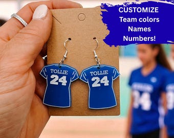 Volleyball Mom Earrings • Custom Sports Earrings • Game Day Jewelry With Numbers • Soccer Accessories