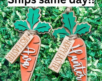 Easter Basket Name Tag, First Easter Basket Name Tag, Personalized Gift Tag, Customized Gift Basket Tag, Carrot Tag for Easter Basket