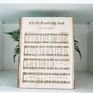 Wooden Hymn Wall Art, Custom Hymn Wall Print, It Is Well With My Soul Hymn Sign, Old Hymn Live Edge Decor, How Great Thou Art, Amazing Grace