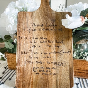 Personalized Cutting Board, Handwriting Cutting Board, Recipe Etched On Cutting Board, Recipe Keepsake Engraved, Gift for Mom or Grandma