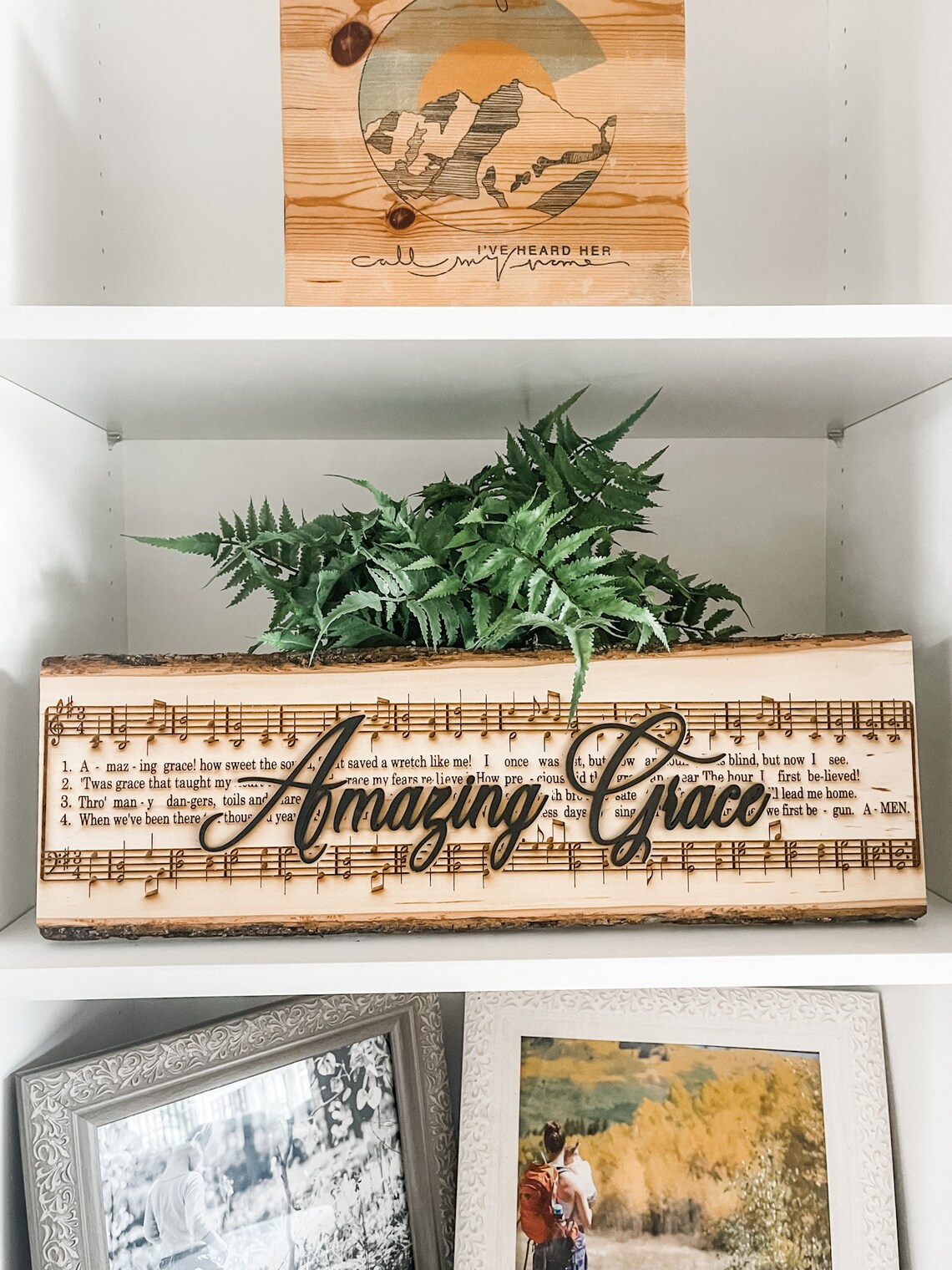 Visual Reference: Amazing Grace Hymn Sign Hymn Wall Art Engraved Wooden Hymns