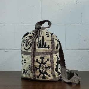 Sac à dos scientifique sac cadeau fait main pour étudiants sac à dos beige icône science pour professeur STEM cadeau pixel art cartable biologie sac à dos gris