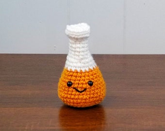 Educational toy chemistry flask science toy gift for kids plushie laboratory flask amigurumi toy for young scientists