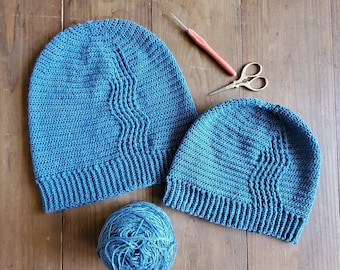 Istruzioni per cappello con motivo all'uncinetto per un regalo di berretto fatto a mano per cappello da uomo per berretti da donna modello di berretto ispirato alla scienza con cappello a onde sonore