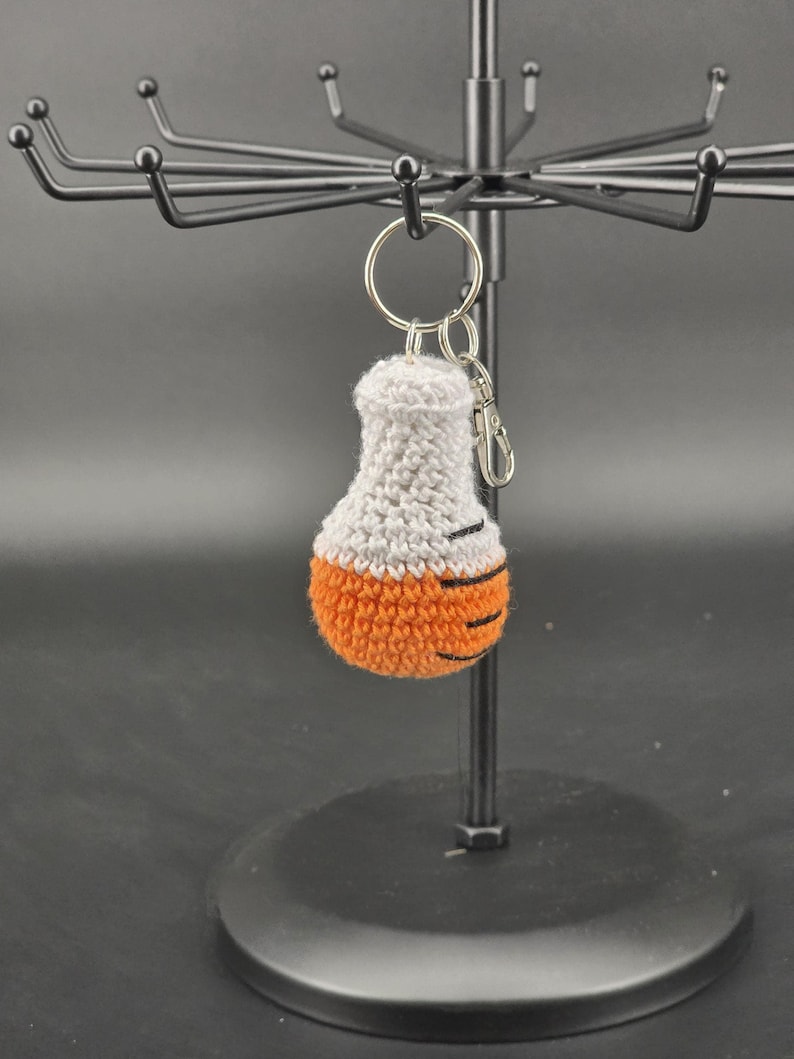Chemistry Keychain Charm Backpack Accessory Laboratory Flask Crochet Design Science Student Graduation Gift Teacher Appreciation Handmade image 8