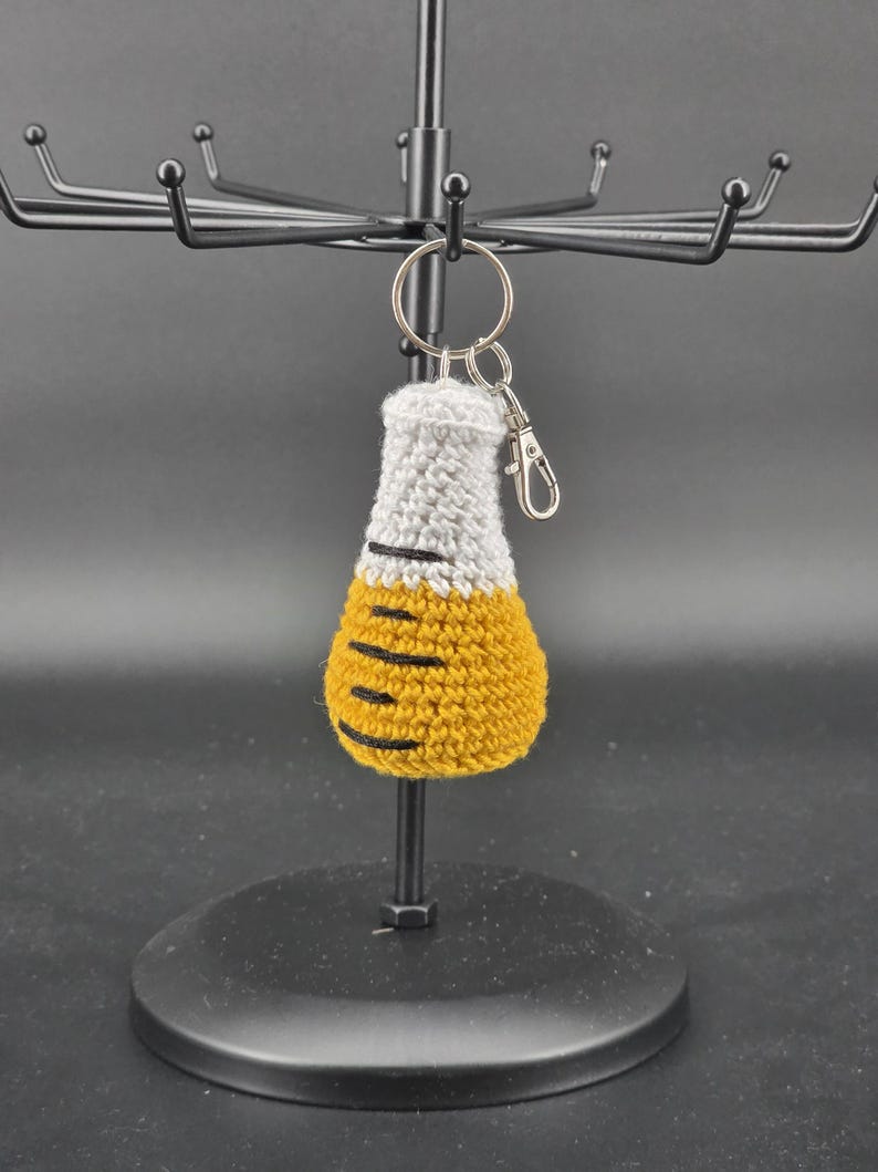 Chemistry Keychain Charm Backpack Accessory Laboratory Flask Crochet Design Science Student Graduation Gift Teacher Appreciation Handmade image 7