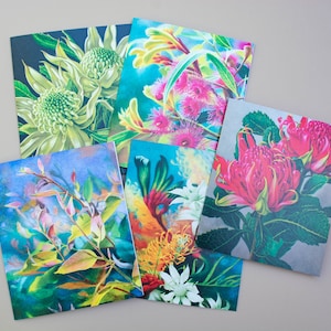 Cartes d'art, cartes Flore australienne, cartes peintures, cartes vierges