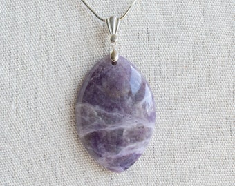 Amethyst, Sterling Silver, Gemstone Pendant Necklace