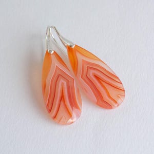 Agate, Sterling Silver, Teardrop Gemstone Earrings