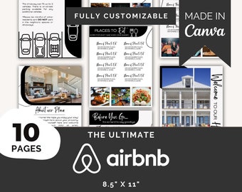 Simple Airbnb Welcome Guidebook Template, Editable Canva Welcome Guide, Airbnb House Manual, Superhost eBook, VRBO Vacation Rental Guide