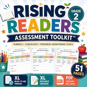 2nd Grade Assessment Toolkit | Editable Rubrics, Checklists & Trackers