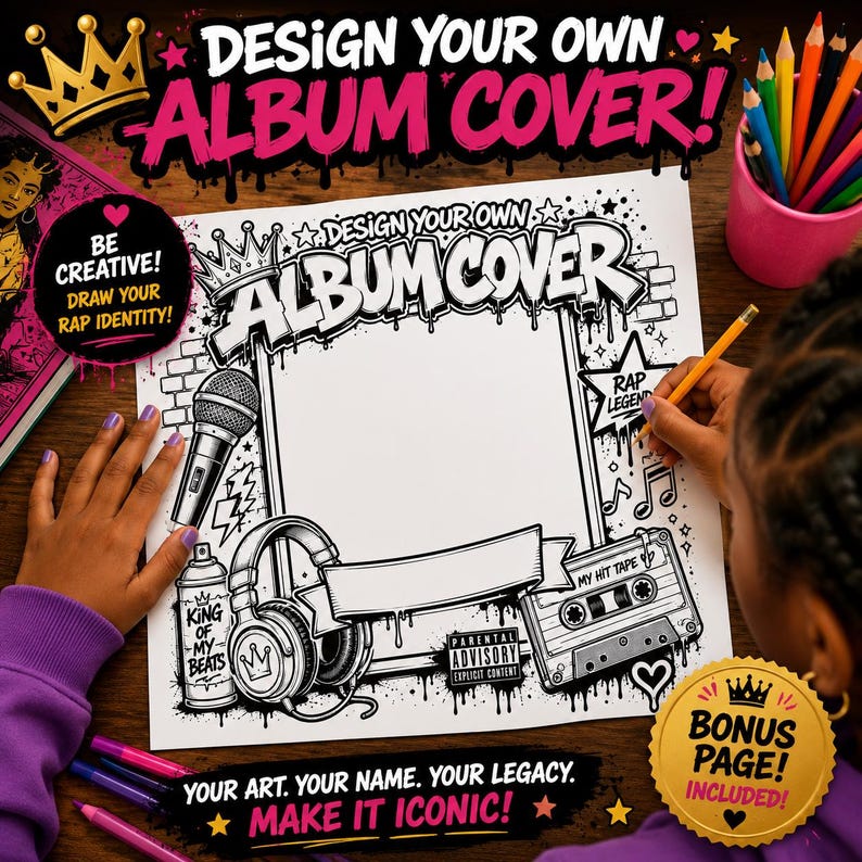 Ladies First Hip Hop Queens Coloring Book, Printable Female Rappers - Etsy