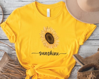 Sunflower T-Shirt, Sunshine Sunflower Shirt, Sunflower BOHO Tee, Summer Shirt, Sunflower Gift, Women's Shirt, Floral Shirt