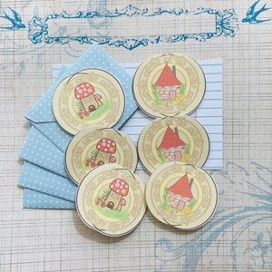 Mini-cartes de voeux | Ensemble de quatre avec enveloppes | Papier cartonné mat