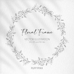 Corona Svg, Corona floral svg, Corona de laurel svg, Flor svg, floral svg, Marco circular svg, Corona de flores svg, archivos svg, Corona de boda svg