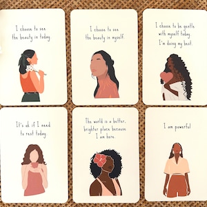 Self Love Affirmation Cards, Boho Positive Affirmation Cards, I Am Enough, I Am Worthy, New Years Resolution Cards, Self Care Cards