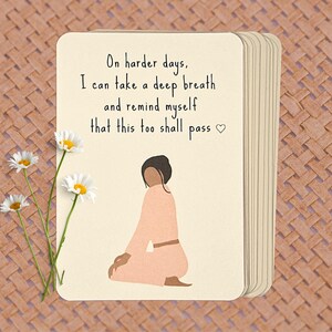 Self Love Affirmation Cards, Boho Positive Affirmation Cards, I Am Enough, I Am Worthy, New Years Resolution Cards, Self Care Cards image 2