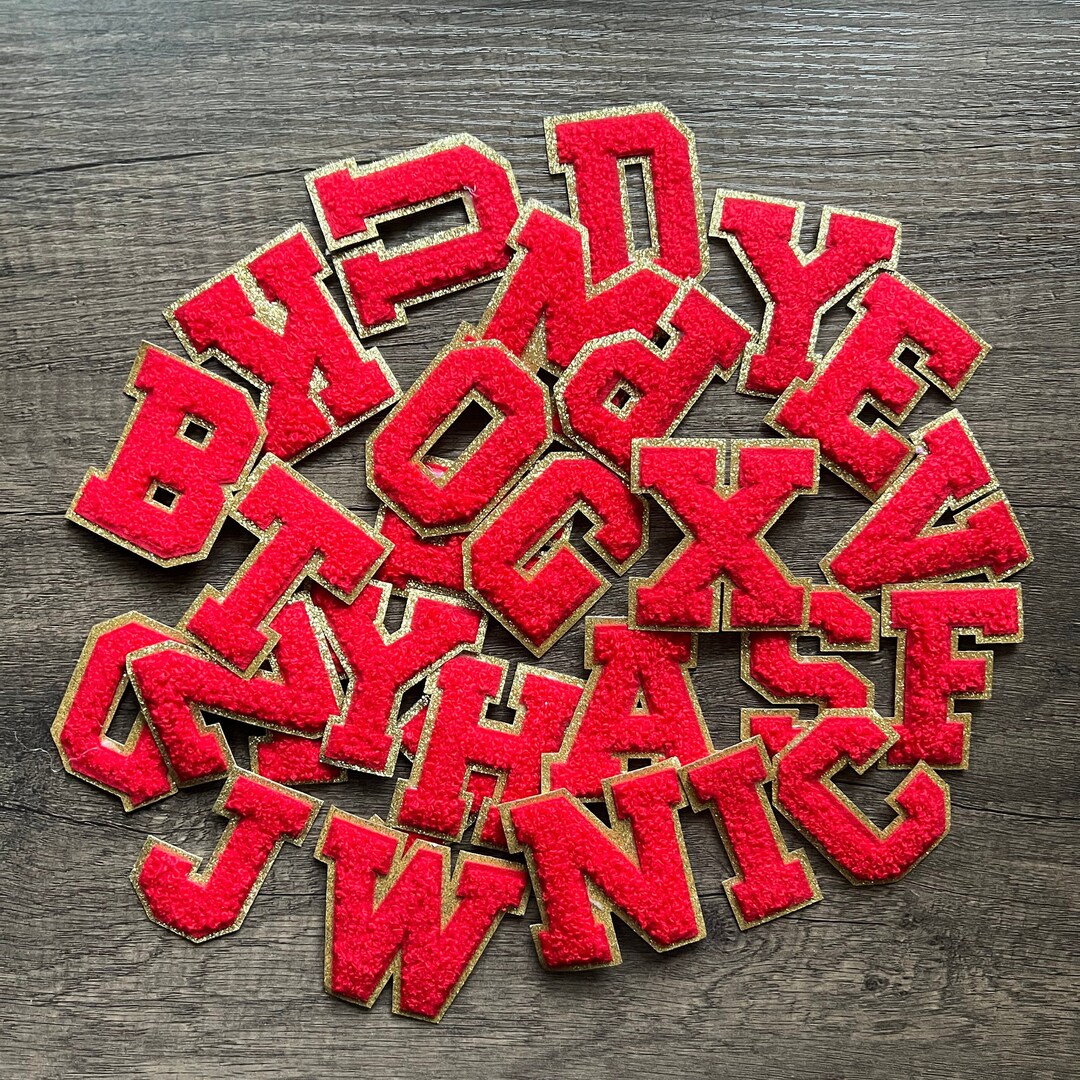 Chenille Letters red smaller Size Etsy