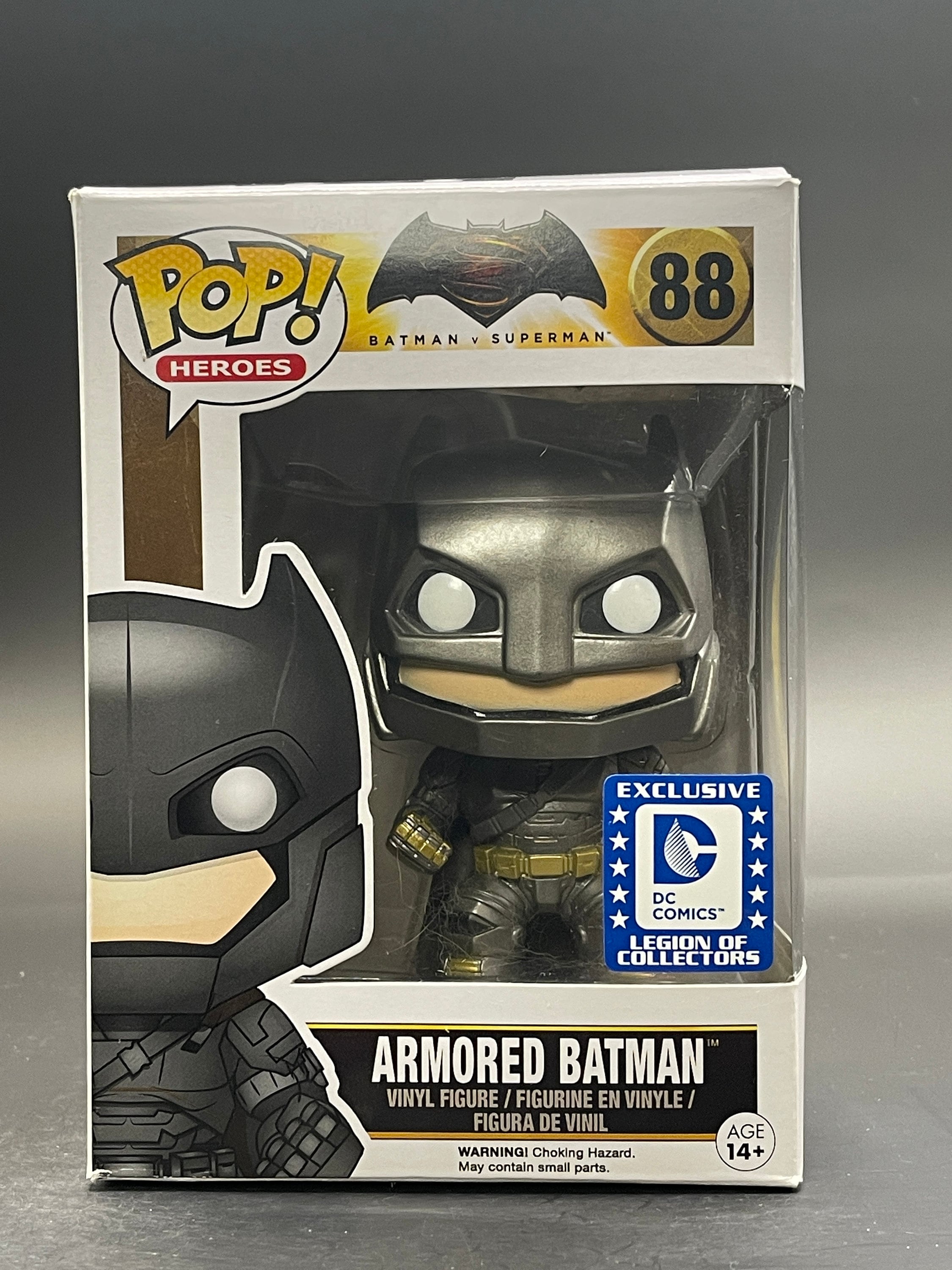 Rare Armored BATMAN Funko POP Vs. Superman DC Legion Of Collectors  Exclusive #88