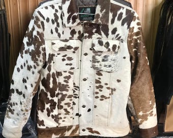 Handmade Cowhide Leather Jacket: Hair-On Fur, Western Style