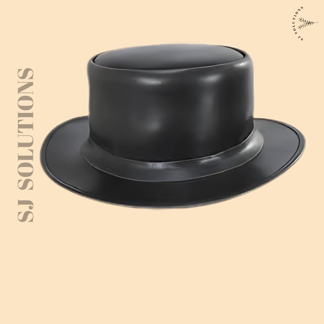 Handmade Leather Black Top Hat Timeless and Elegant Design Steampunk ...