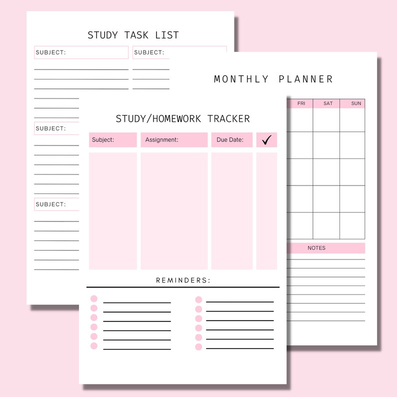 Weekly Study Tracker, Study Tracker, Pomodoro Planner, Study Planner ...
