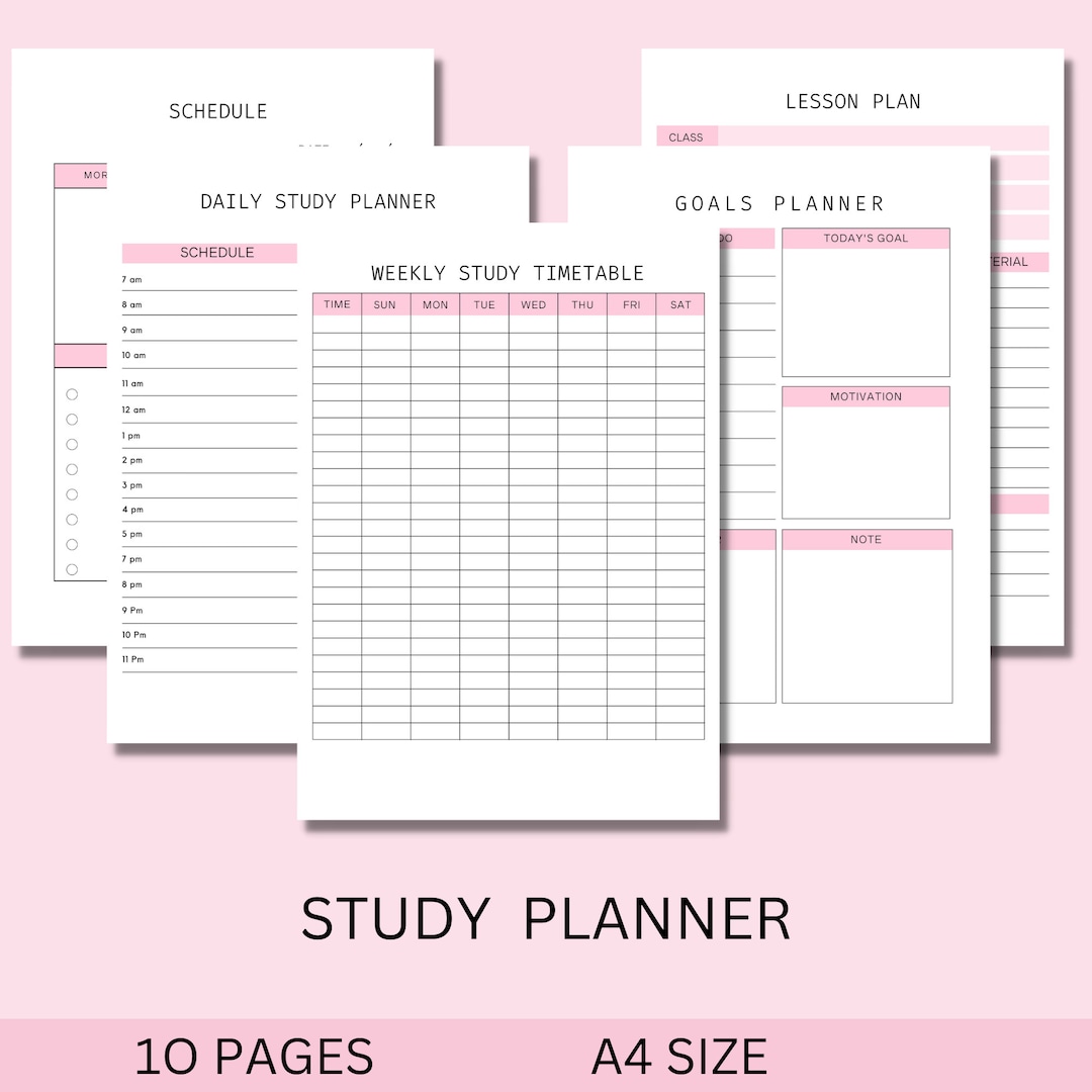 Weekly Study Tracker Study Tracker Pomodoro Planner Study - Etsy