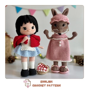 Amigurumi Little Red Riding Hood & Big Bad Wolf Crochet Pattern 2-in-1 – PDF Instant Download