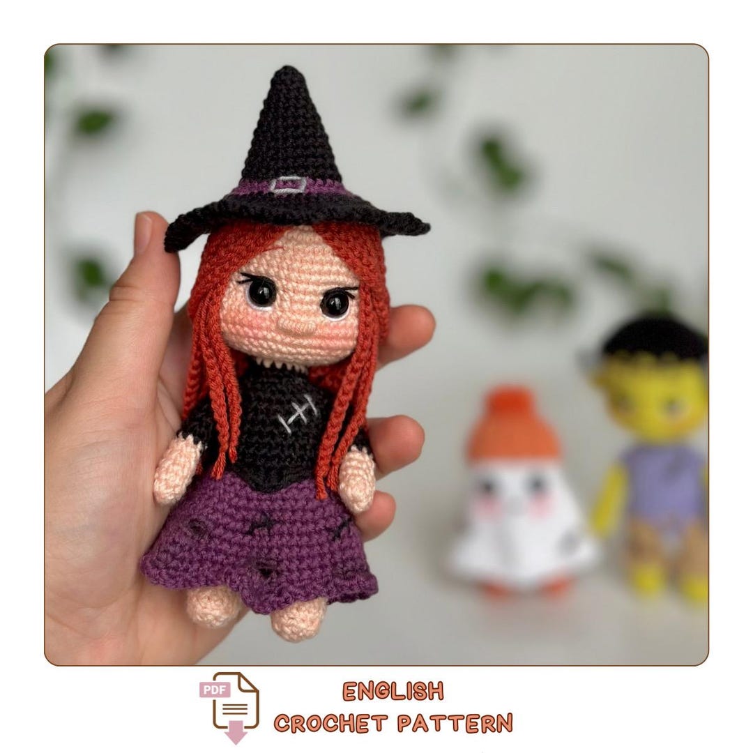 Amigurumi Mini Halloween Witch Crochet Pattern – Spooky Doll – English ...