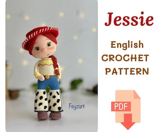Patrón de crochet para muñecas Jessie de Toys Story (Amigurumi) – Descarga instantánea en PDF