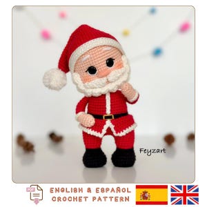 Amigurumi Jultomte Virkmönster – mini tomte – Engelska + Spanska PDF Direktnedladdning