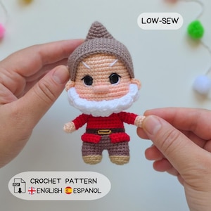 Low-Sew Grumpy Dwarf Fairytale Crochet Pattern English + Español PDF Tutorial