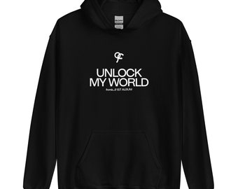 Fromis_9 Desbloquea mi sudadera con capucha mundial (colores más oscuros)