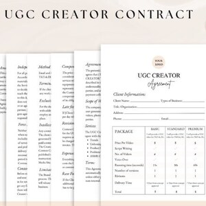 UGC Creator Contract, UGC Notion Template, Influencer Contract Template, UGC Website Template